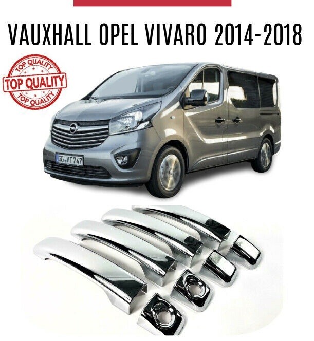 Vauxhall Opel Vivaro Chrome Door Handle Cover Set 4 Doors 2014 Up Stainless Steel